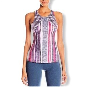 Prana Boost Printed Racerback Tank in Purple and Pink